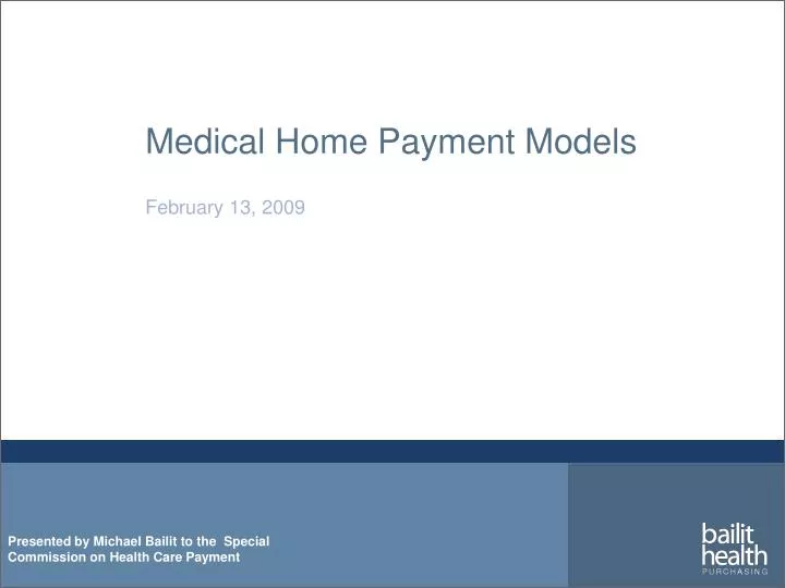 medical home payment models