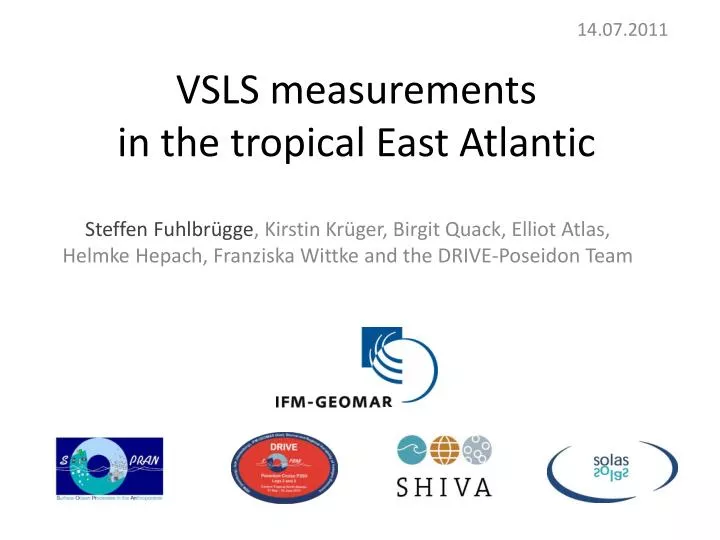 vsls measurements in the tropical east atlantic
