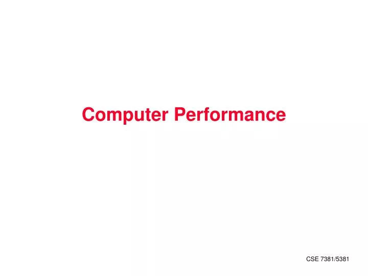 computer performance