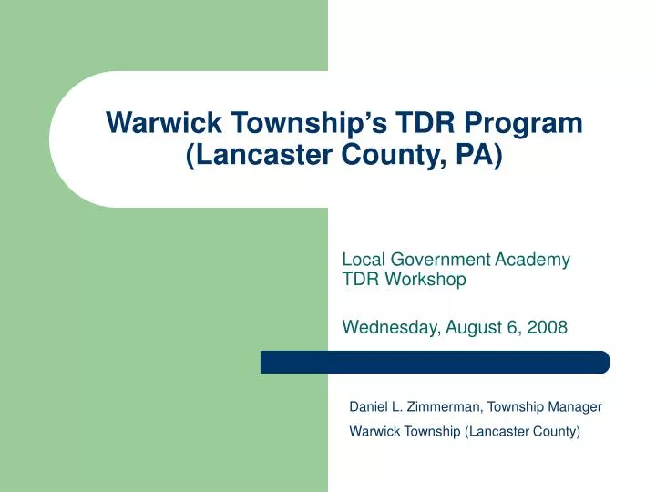 warwick township s tdr program lancaster county pa