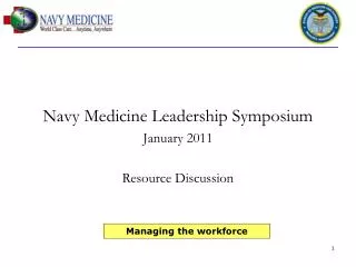 Navy Medicine Leadership Symposium January 2011 Resource Discussion
