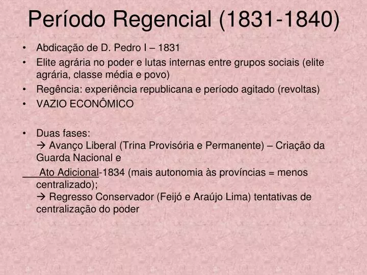 per odo regencial 1831 1840