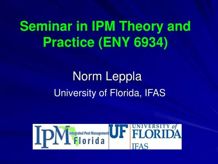 seminar in ipm theory and practice eny 6934