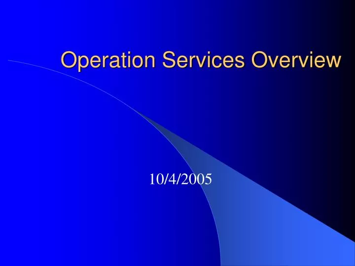operation services overview