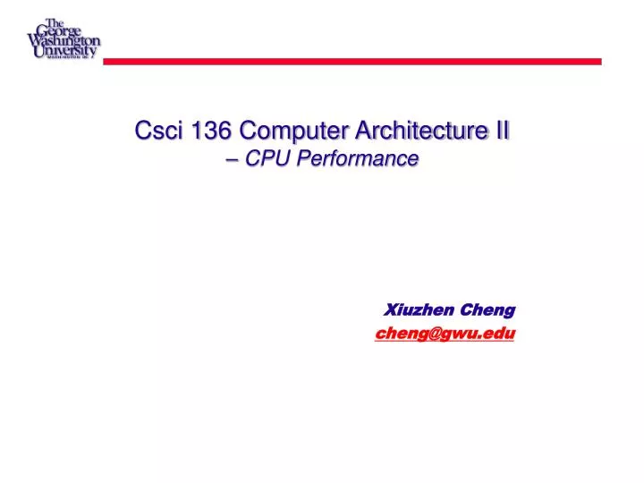 csci 136 computer architecture ii cpu performance