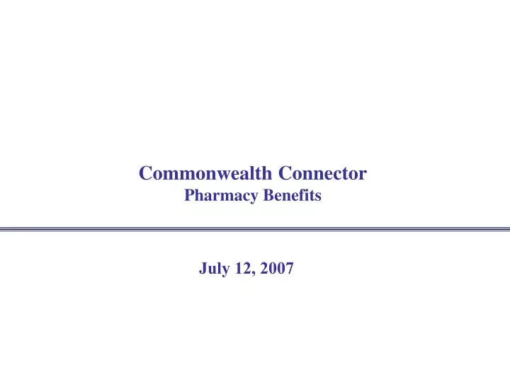 commonwealth connector pharmacy benefits