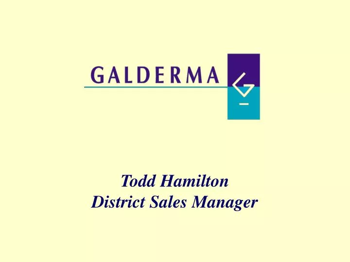 todd hamilton district sales manager