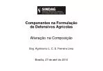 Componentes na Formulação de Defensivos Agrícolas - slide 1