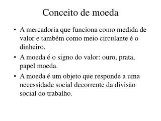 conceito de moeda