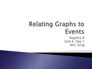 Relating Graphs to Events