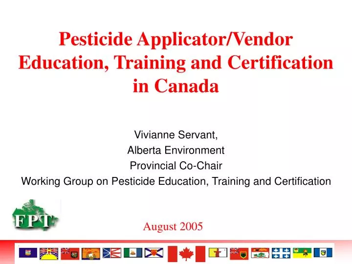 pesticide applicator vendor education training and certification in canada