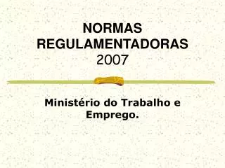 normas regulamentadoras 2007