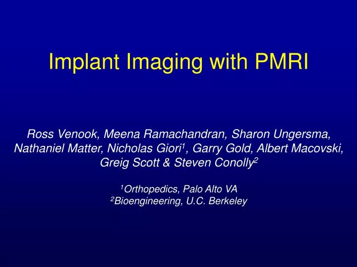 implant imaging with pmri
