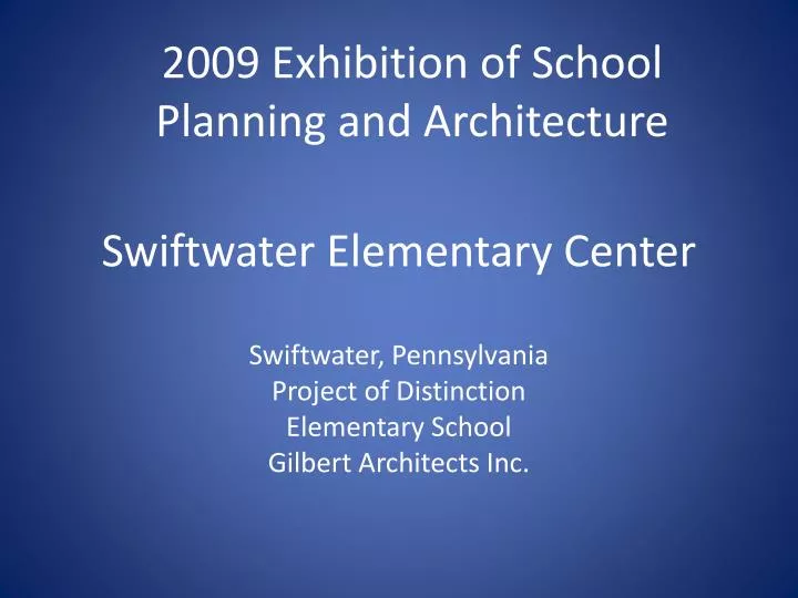 swiftwater elementary center