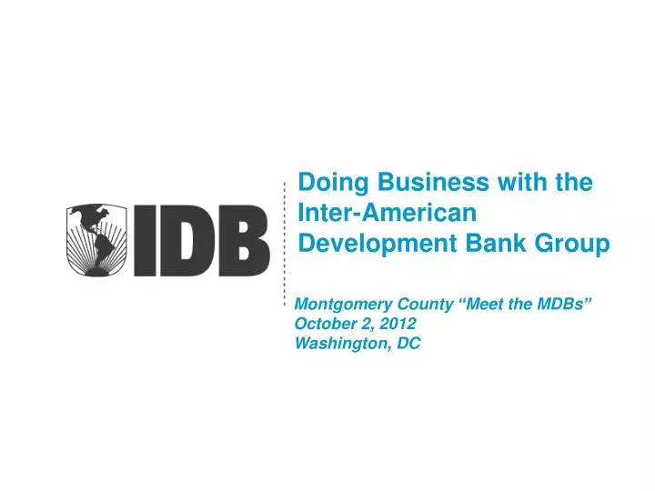 doing business with the inter american development bank group