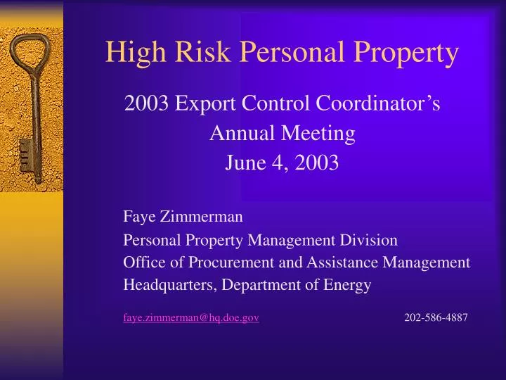high risk personal property