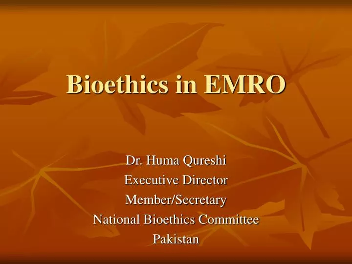 bioethics in emro