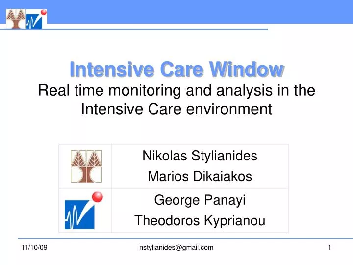 intensive care window real time monitoring and analysis in the intensive care environment