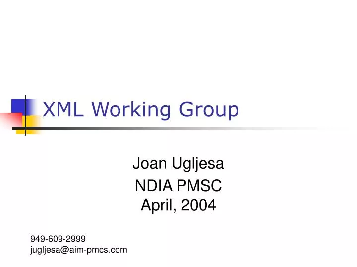 xml working group