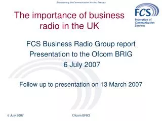 The importance of business radio in the UK