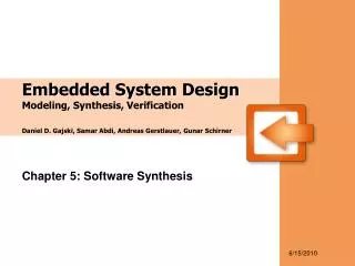 Chapter 5: Software Synthesis