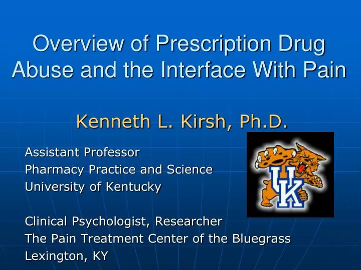 overview of prescription drug abuse and the interface with pain