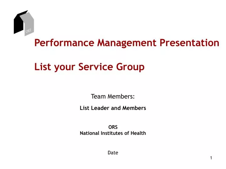 performance management presentation list your service group