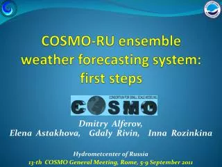 COSMO-RU ensemble weather forecasting system: first steps