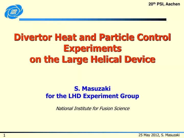 divertor heat and particle control experiments on the large helical device