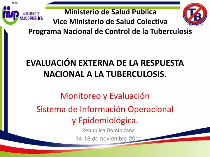 evaluaci n externa de la respuesta nacional a la tuberculosis