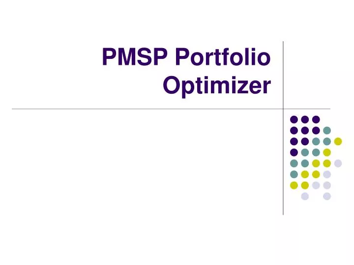 pmsp portfolio optimizer