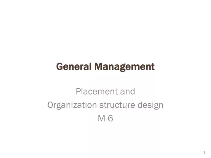 general management