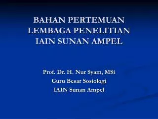 bahan pertemuan lembaga penelitian iain sunan ampel