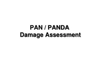 PAN / PANDA Damage Assessment