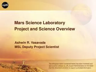 Ashwin R. Vasavada MSL Deputy Project Scientist