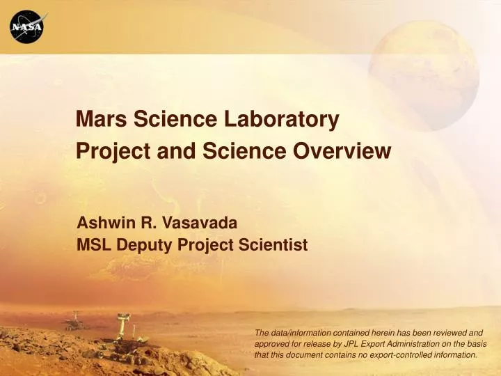 ashwin r vasavada msl deputy project scientist
