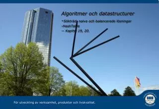 algoritmer och datastructurer s ktr d naiva och balancerade l sningar hashtable kapitel 19 20
