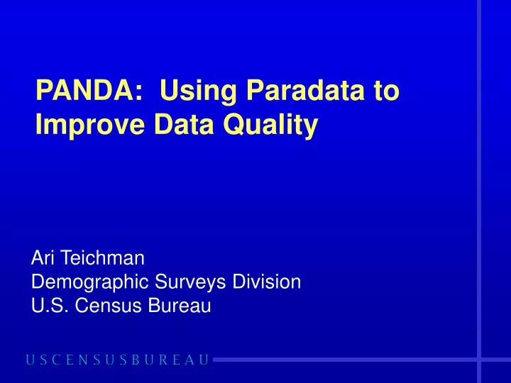panda using paradata to improve data quality