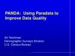 PANDA: Using Paradata to Improve Data Quality - slide 1