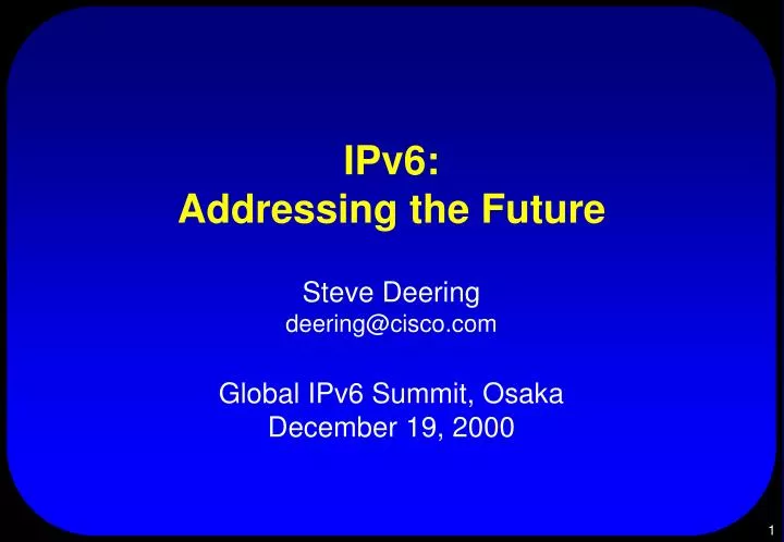 ipv6 addressing the future