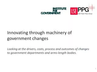 Innovating through machinery of government changes
