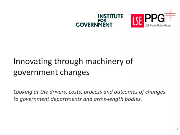 innovating through machinery of government changes