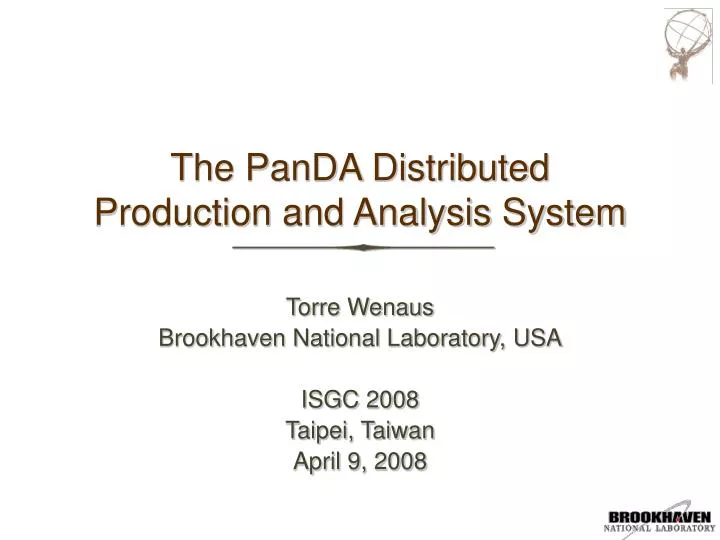 the panda distributed production and analysis system