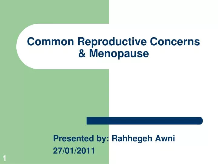common reproductive concerns menopause