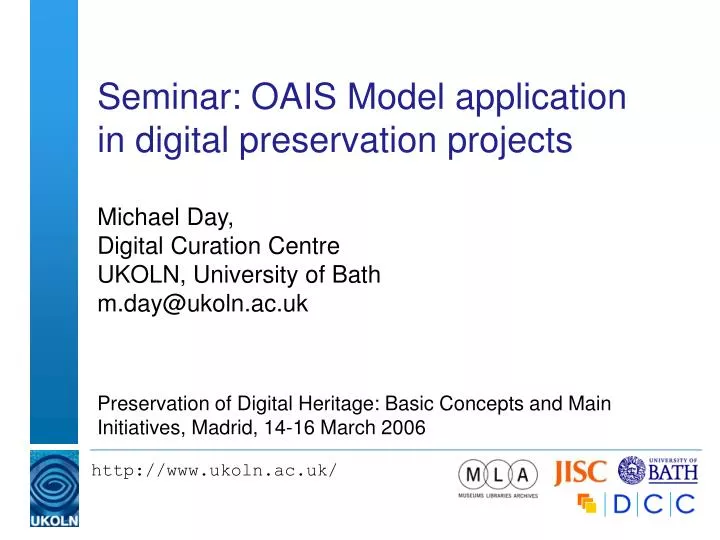 seminar oais model application in digital preservation projects