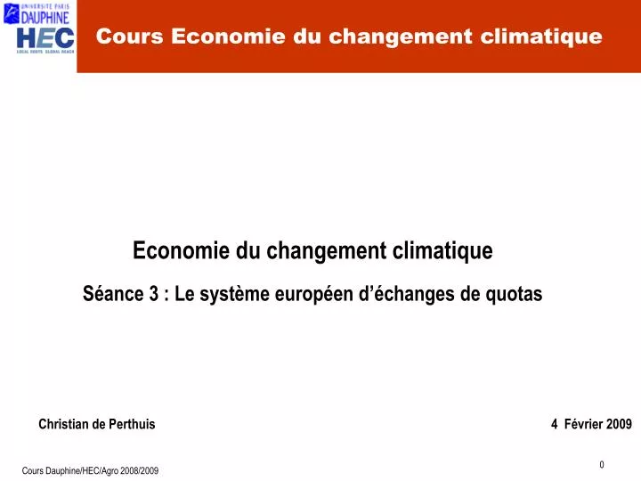 cours economie du changement climatique