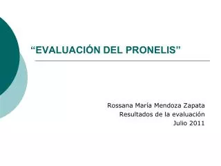 evaluaci n del pronelis