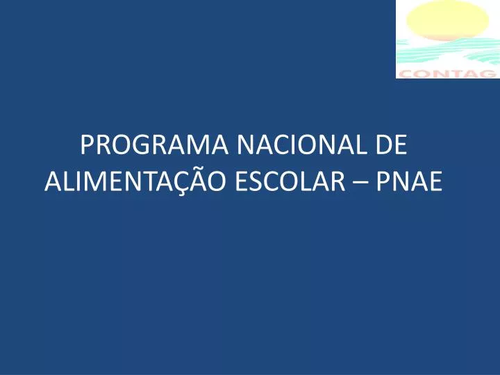 programa nacional de alimenta o escolar pnae