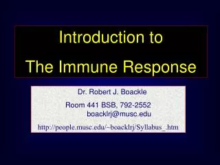 Introduction to The Immune Response