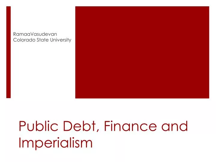 public debt finance and imperialism